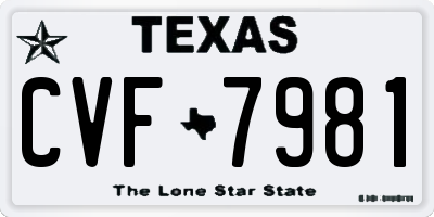 TX license plate CVF7981