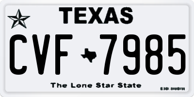 TX license plate CVF7985
