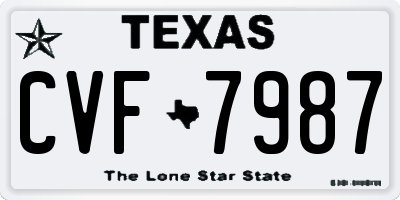 TX license plate CVF7987
