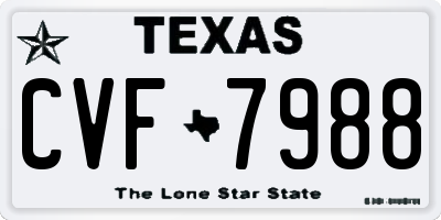 TX license plate CVF7988