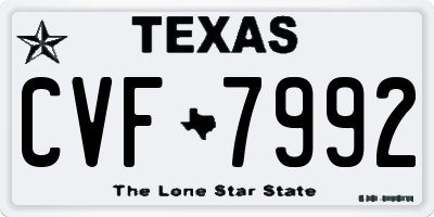 TX license plate CVF7992