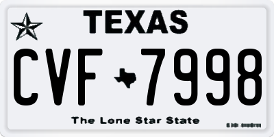 TX license plate CVF7998