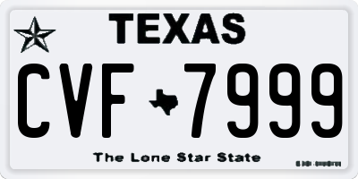 TX license plate CVF7999