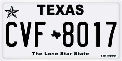 TX license plate CVF8017