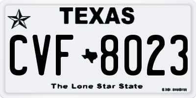 TX license plate CVF8023