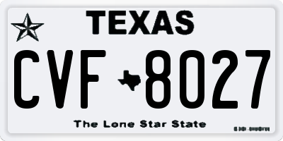 TX license plate CVF8027
