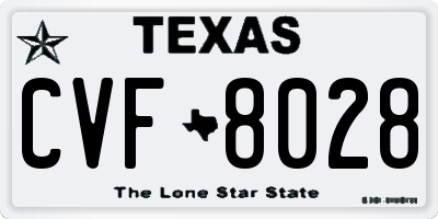 TX license plate CVF8028