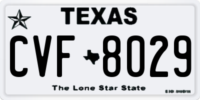 TX license plate CVF8029
