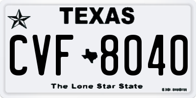 TX license plate CVF8040