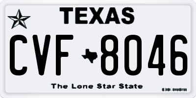 TX license plate CVF8046