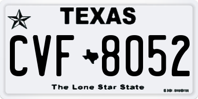 TX license plate CVF8052