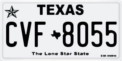 TX license plate CVF8055