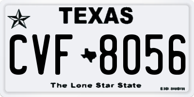 TX license plate CVF8056