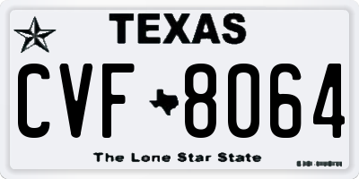 TX license plate CVF8064