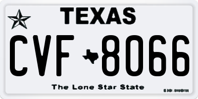 TX license plate CVF8066