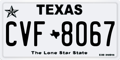 TX license plate CVF8067
