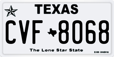 TX license plate CVF8068