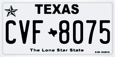 TX license plate CVF8075