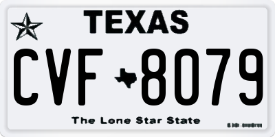 TX license plate CVF8079