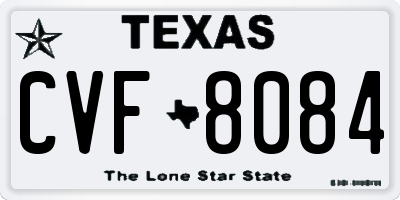 TX license plate CVF8084