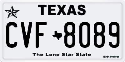 TX license plate CVF8089