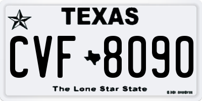 TX license plate CVF8090