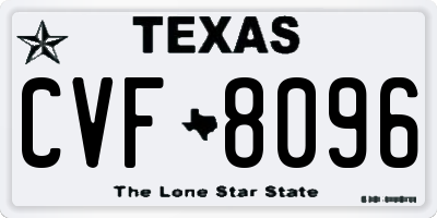 TX license plate CVF8096