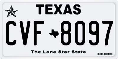 TX license plate CVF8097