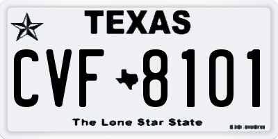 TX license plate CVF8101