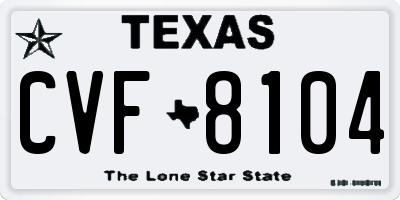 TX license plate CVF8104