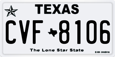 TX license plate CVF8106