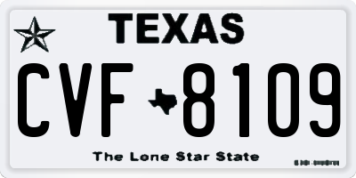 TX license plate CVF8109