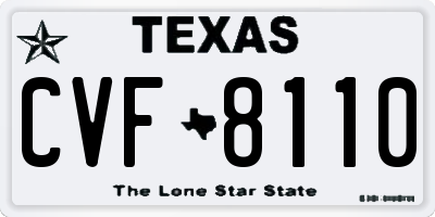 TX license plate CVF8110