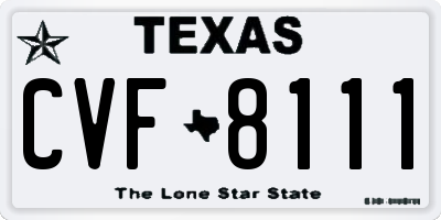 TX license plate CVF8111