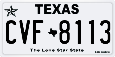 TX license plate CVF8113