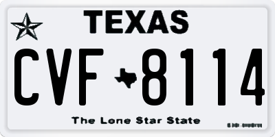 TX license plate CVF8114