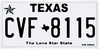 TX license plate CVF8115