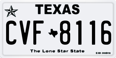 TX license plate CVF8116