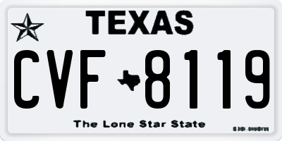 TX license plate CVF8119
