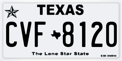 TX license plate CVF8120