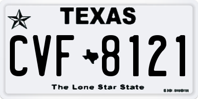 TX license plate CVF8121