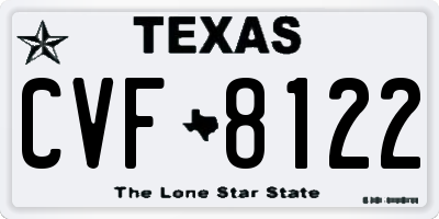 TX license plate CVF8122