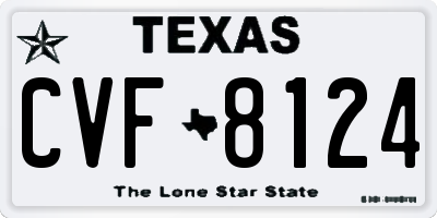 TX license plate CVF8124