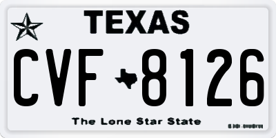 TX license plate CVF8126