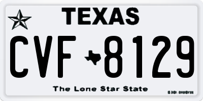 TX license plate CVF8129