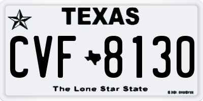 TX license plate CVF8130