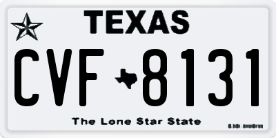 TX license plate CVF8131