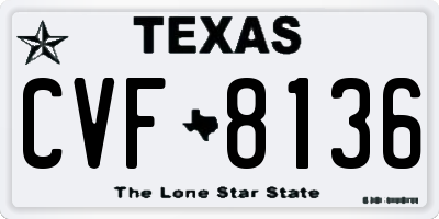 TX license plate CVF8136