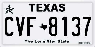 TX license plate CVF8137