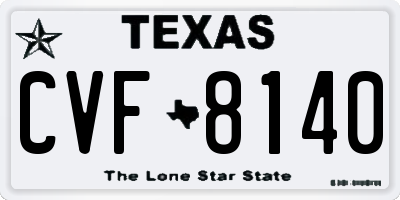 TX license plate CVF8140